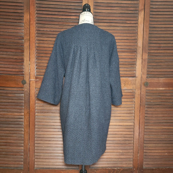 Kensie Navy Tweed Wool Blend Pea Coat - Picture 2 of 8